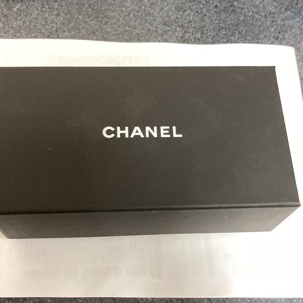 Black Chanel eye glass case